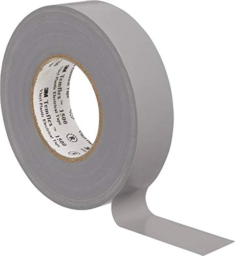 3M TGRA1925 Temflex 1500 Vinyl Elektro-Isolierband, 19 mm x 25 m, 0,15 mm, Grau