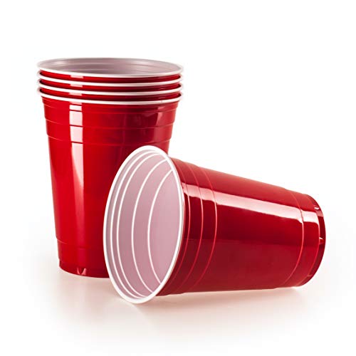 Vivaloo 50 wiederverwendbare Trinkbecher - Bierpongset Red Cups, Rote Beer Pong Becher, Partybecher 473ml 16oz