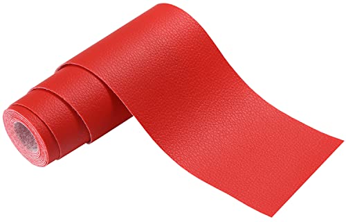 Panngu Rot Leder Patch Kit Selbstklebende Lederflicken, Premium Selbstklebender Leder Reparatur Patch, Für Couch Sofa Risse, Autositze Zubehör (7.6cm * 152cm)