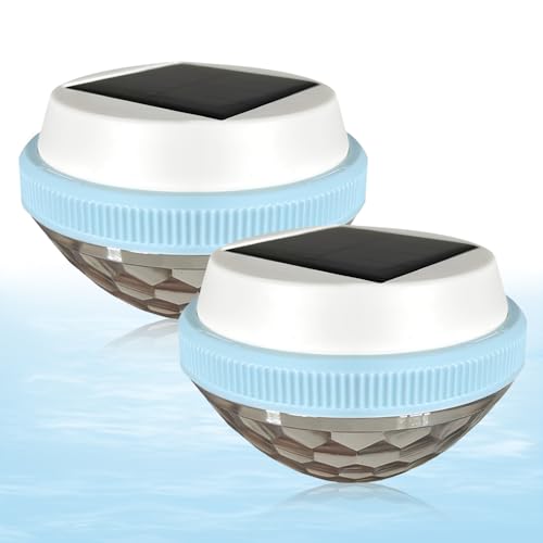 XPJBKC Schwimmende Solarleuchten, 2 Stück Solar Schwimmende Poolbeleuchtung mit 7 Farbwechsel, IP65 Wasserdicht Pool Beleuchtung PoolLichter für Pool, Schwimmbad, Teich, Brunnen