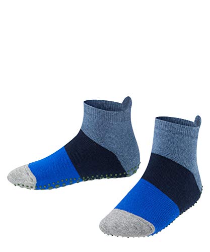 FALKE Kinder Hausschuh-Socken Colour Block, Baumwolle, 1 Paar, Blau (Denim 6666), 27-30