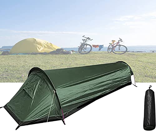 bimiti Single Outdoor-Campingzelt, Wasserdicht Trekkingzelt für 1 Person, Rucksackzelte, Faltbarer Schlafsack für Camping Reisen oder Wanderungen