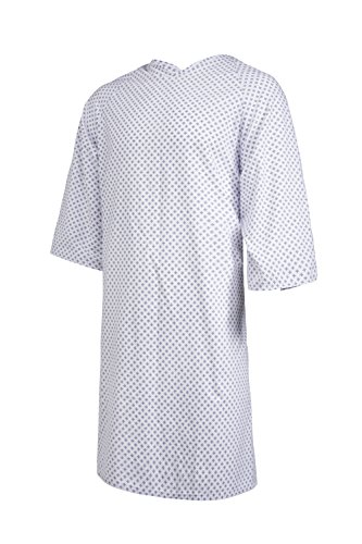 Clinotest Patientenhemd/Nachthemd/Krankenhaushemd/Patientenhemd/Pflegehemd, Einheitsgröße, in der Farbe Sternchen Blau