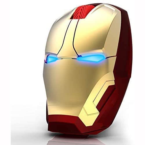 Ergonomische kabellose Maus im „Iron Man“-Design, 2.4 G, tragbar, Mobile mit USB-Nano-Empfänger für Notebook, PC, Laptop, Computer, MacBook, reagiert auf bis zu 10m Entfernung -