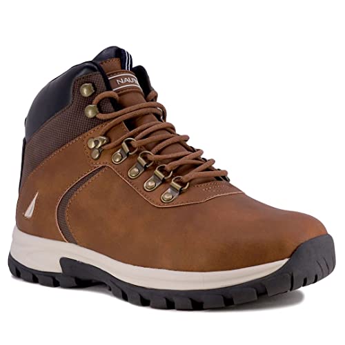 Nautica Mens Hiking Boots Ankle High Outdoor Trekking Shoes High Top -Ortler-Tan-10