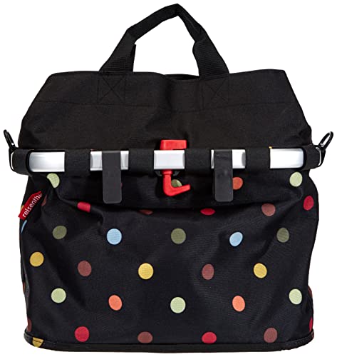 KLICKfix Unisex-Adult Farradtasche Bikebasket Oval M Dots Fahrradkorb, 40 x 20 x 35 cm, 17 l