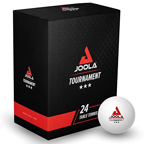 JOOLA Tischtennisbälle Tournament Selektierte 40+mm Durchmesser, 3-Stern Premium Tischtennis Bälle Indoor und Outdoor Kompatibel, Weiß, 24 Stück