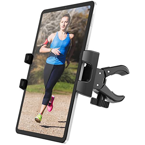 Heimtrainer Fahrrad Tablet Halter, 360° Verstellbarer Laufband Crosstrainer Lenker Tablet Halterung - Laufband Fahrrad Halter für iPad Pro 9.7 10.5 12.9, iPad Mini 3 4 5, iPad Air, 4.7-13 Zoll Tablets