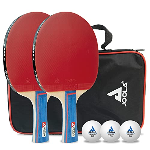 JOOLA 54820 Tischtennis-Set Duo Bestehend aus 2 Tischtennisschläger+3Tischtennisbälle+1Aufbewahrungstasche,mehrfarbig,onesize