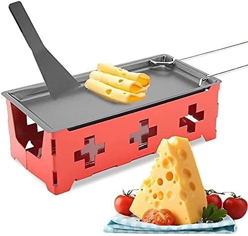 Raclette Grills Mit Schaber, Raclette-Set Mini Raclette Faltbares Teelicht-Raclette, Raclette-Grill Mini Raclette Teelicht Kocher, Kohlenstoffstahl Home Kitchen Grill Werkzeug