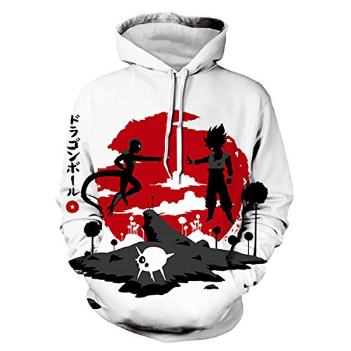 CHENMA Herren Cosplay Goku Vegeta Bedrucktes Hoodie-Sweatshirt mit Fronttasche