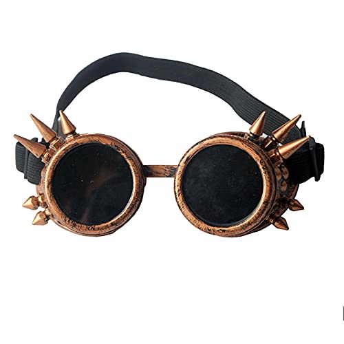WQZYY&ASDCD Sonnenbrille Herren Damen Steampunk Unisex Coole Mann Dame Schweißbrille Cosplay Retro Brille Brille-003-R_