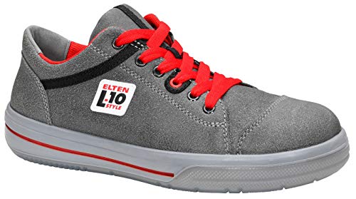 ELTEN Sicherheitsschuhe VINTAGE Low ESD S3, Damen und Herren, Leder, Stahlkappe, leicht, sportlich, Grau, Größe: 42