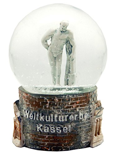 Souvenir Schneekugel Kassel Weltkulturerbe Wilhelmshöhe - Reiseandenken Deutschland- 30013-65mm Durchmesser