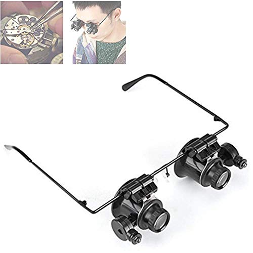 Brillen Lupe, Professionelle Uhrmacher Brillen 20xMagnifying Lupe Juwelier Werkzeug LED-Licht Linsenlupe