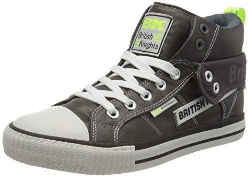 British Knights Herren ROCO Tag Sneaker, Dk Grey Neon Yellow, 43 EU