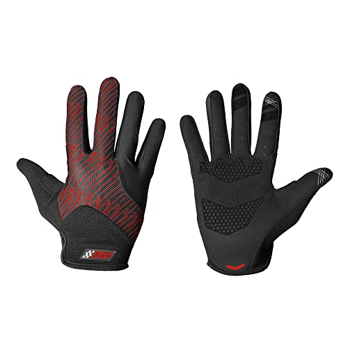 Dapper Racing | SIMRACING Handschuhe Rote Edition | Touchscreen geeignet | Verstärkung in Handfläche | rutschfeste Silikon für optimalen Griff | Leicht und atmungsaktiv | Entworfen für Simracers (XL)