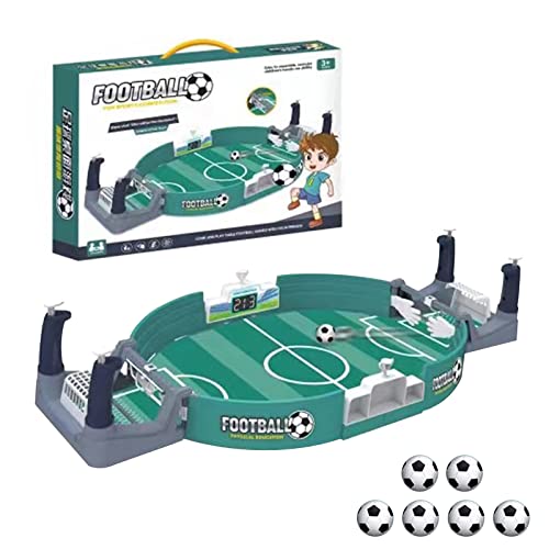USMEI Interaktives Tischfußballspiel, Mini Tischkicker mit 6 Fußbälle, Desktop Spielzeug Tisch Fußball Kit Fußballspielzeug Slingshot Tischspiele Fußbal für 3+ Kinder und Erwachsene