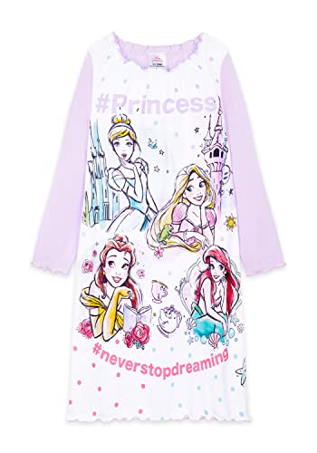 Disney Prinzessinnen Nachthemd Mädchen Langarm (Lila, 13-14 Jahre)