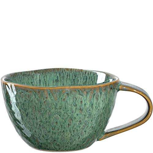 Leonardo Matera Kaffee-Tasse, 1 Stück, spülmaschinengeeignete Keramik-Tasse, 1 mikrowellenfester Becher, Tasse aus Steingut, grün, 290 ml, 018589