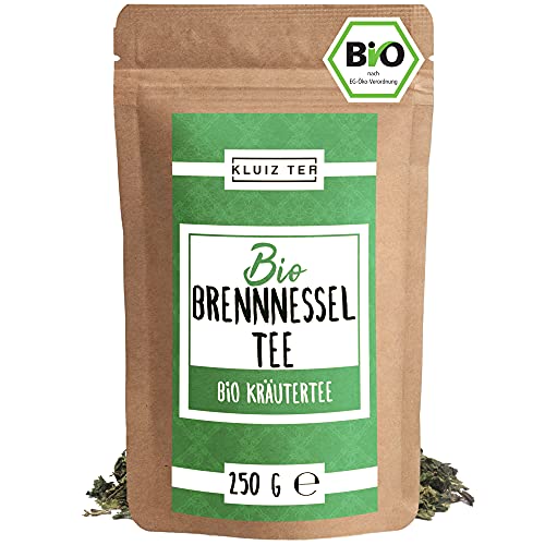 Brennesseltee Bio lose - 250 Gramm Brennessel Tee I 100% natürlicher Bio Brennesseltee lose aus Biologischem Anbau by KLUIZ TEA