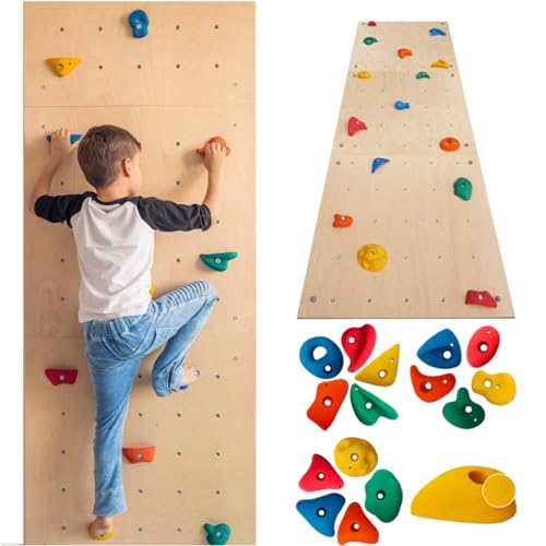 Create for you® - Kletterwand Kinderzimmer + 15 Klettersteine - Kletterwand für Kinder Indoor - Klettergerüst und Spielgeräte Indoor - Klettern mit Klettergriffe für Kinder - 75x225 cm