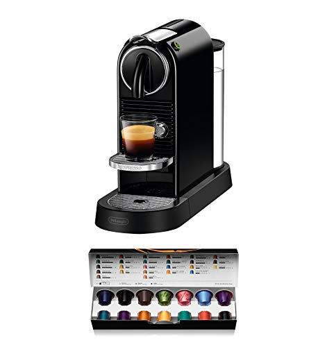 Nespresso De'Longhi EN167.B Citiz Kaffeekapselmaschine, mit Hochdruckpumpe, 1260W, 1liter,37.4 x 11.9 x 25.5 cm, Schwarz