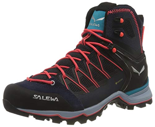 Salewa WS Mountain Trainer Lite Mid Gore-TEX Damen Trekking- & Wanderstiefel, Blau (Premium Navy/Blue Fog), 40.5 EU