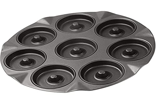 Zenker 7426 8er Apfelküchli-Backblech, Special Creative, Apfelküchlein Backform, mit Antihaftbeschichtung für 8 kleine Kuchen mit Loch, Menge: 1 Stück, Farbe: schwarz
