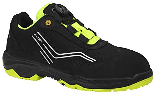 ELTEN Unisex Elten Sicherheitsschuhe S2, Herren, Sportlich, Leicht, Schwarz, Stahlkappe, Sicherheitshalbschuh Ambition Boa Low ESD S1 Größe 45, Gelb, 45 EU
