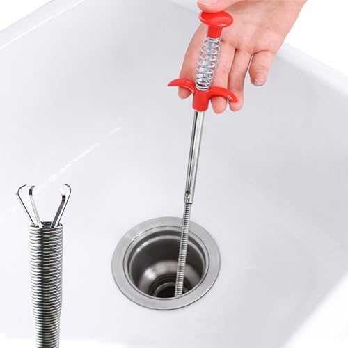 Flexibel Krallengreifer 60cm, Greifer Zange Teleskop Greifer Rohrreinigung Spirale Teleskopgreifer, Drain Snake Rohrreinigung Spirale Kanal Reinigungshaken für Steckerloch, Spülbecken, Badewanne