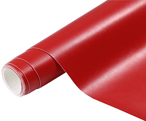 Leder Patch Kit Selbstklebende Lederflicken, Panngu Premium Selbstklebender Leder Reparatur Patch, Für Couch Sofa Risse, Verbrennungen, Autositze Zubehör (Rot, 30cm * 120cm)