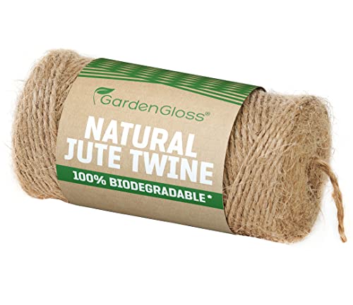 GardenGloss® Juteschnur aus Naturfaser - 100% Biologisch Abbaubar - Zweifädige Schnur für Garten, Basteln, DIY und Geschenkverpackung (100m Länge, 1mm Stärke)