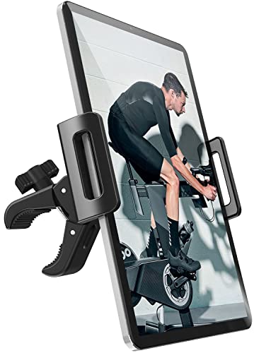 Tendak Laufband Tablet Halter Heimtrainer Fahrrad Tablet Halterung, Mikrofonständer Tablet Halter, 360° Drehbar Tablet Halter für iPad Pro, iPad Mini, iPad Air, 4.7-12.9 Zoll Tablet