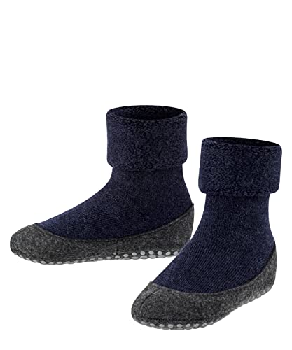 FALKE Unisex Kinder Hausschuh-Socken Cosyshoe, Wolle, 1 Paar, Blau (Dark Blue 6680), 27-28