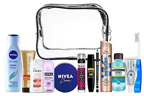 A2S Reiseset für Damen Bundle (Bi Es Perfume, AIM, Dove Shower Gel, Nivea Creme, Nivea Deo Roll-on, Pantene PRO-V Conditioner, Pantene PRO-V Shampoo, Davis, Listerine, Wellaflex, Bella Oggi Mascara)