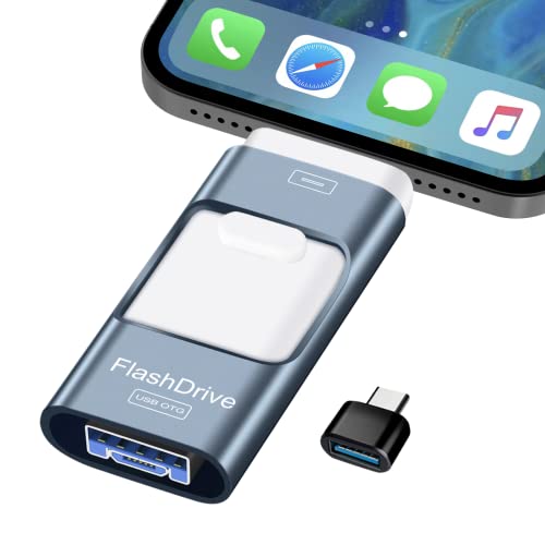 ZARMST 256GB USB Stick für Phone, Speicherstick Externer Speichererweiterung Fotostick, Flash Laufwerk für Android Handy Computer Laptop PC, Daten/Bilder/Filme kopierten Mit Einem klick (Blau)