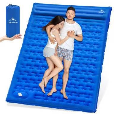 IEEILULU Isomatte Selbstaufblasend 2 Personen, 196x140cm Matratze Camping, 12cm Verdickte Selbstaufblasende Camping Isomatte, Aufblasbare Schlafmatten für Outdoor Wandern Zelt Backpacking