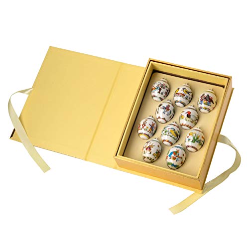 Hutschenreuther Setzkasten mit 10 Mini-Eier, Bunt, 3.4 cm