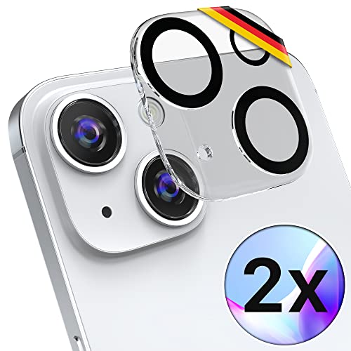 UTECTION 2X Kamera Schutzglas für iPhone 14 & 14 Plus (Nicht PRO) - Perfekte Anbringung & volle Abdeckung - Camera Full Cover Glas Anti Kratzer, 2 Stück
