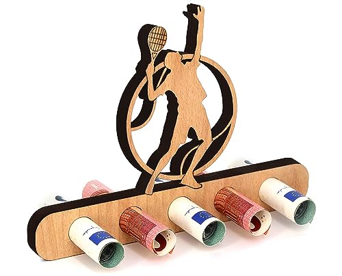 Giftota - Originelle Geburtstag Geldgeschenk Holz - Geschenk für Tennisspieler, Tennisfans - Tennis Geldgeschenk - Geschenke aus Holz - Geschenke Geldgeschenk für Frauen & Männer