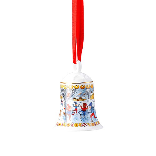 Hutschenreuther 2018 Porzellanglocke, Porzellan, Dekoriert, 7 cm