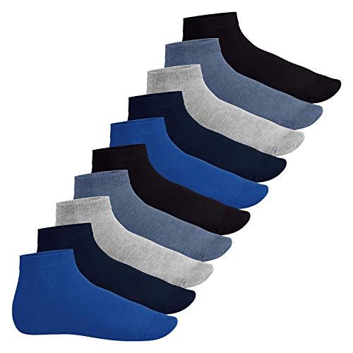 Footstar Herren & Damen Kurzschaft Socken (10 Paar) - Sneak it! - Jeanstöne 47-50
