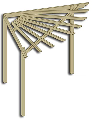 Eckpergola 240 x 240 x 220 cm Pergola aus Holz für Terrasse Gartenecke von Gartenpirat
