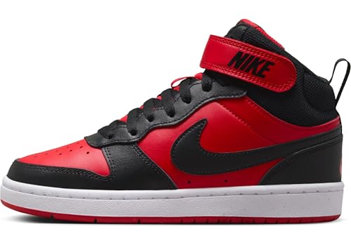 Nike Court Borough Mid 2 Gs Sneaker, University Red Black White, 37.5 EU