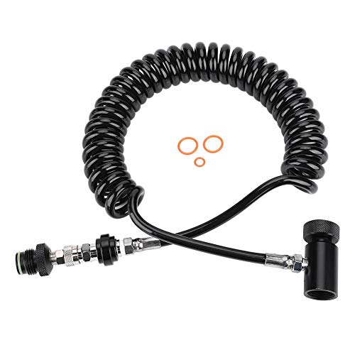 Tbest Paintball Remote System mit On/Off Ventil, Paintball-Ventilschlauch, Paintball Marker Remote Coil Zylinderanschluss Ventilschlauch Wellschlauch Air Cobra Coil Remote Push Button