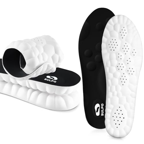 SULPO SPORT Orthopädische Einlegesohlen ideal für Sport und Alltag - Atmungsaktive, weiche, stoßdämpfende Einlegesohlen Herren und Damen - Einlegesohlen Arbeitsschuhe - 41,5-42 / L - Schwarz
