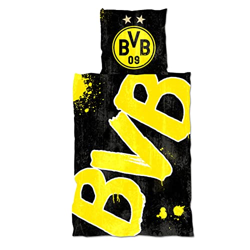 Borussia Dortmund BVB-Bettwäsche Glow in the Dark (135x200cm), Gelb
