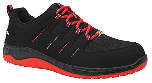 ELTEN Sicherheitsschuhe Maddox Black-red Low ESD S3, Herren, Sneaker, sportlich, schwarz, rot, Stahlkappe, Größe 40