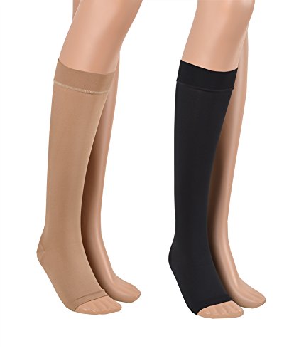 23-32 mmHg ASSISTICA® Medizinische Kompressionsstrümpfe der Klasse 2, Ersatzstrümpfe/Alternative zu orthopädischen Strümpfen vom Sanitätshaus, Kniestrümpfe ohne Spitze (170-182 cm/Medium, Beige)